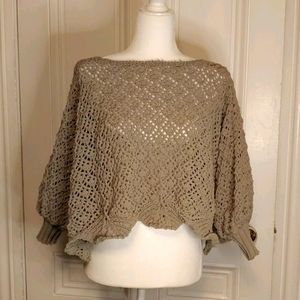 Jessica Simpson fishnet batwing sweater
